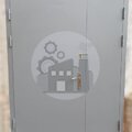 двустворчатая металлическая дверь с окрасом нитроэмаль, модель ДВНТР-37